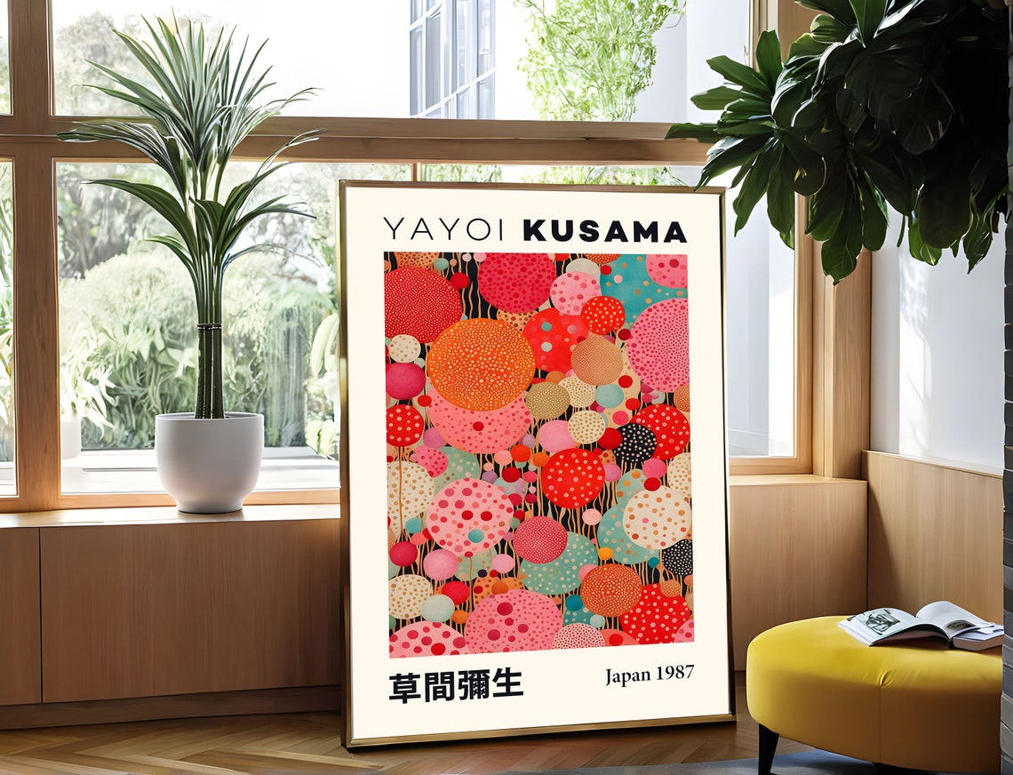 Yayoi Kusama Vibrant Polka Dot Balloon Forest Japan 1987 Poster - Image 4