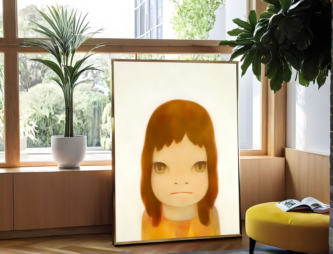 Yoshitomo Nara Melancholic Gaze Of White Night Girl Portrait Poster - Image 4