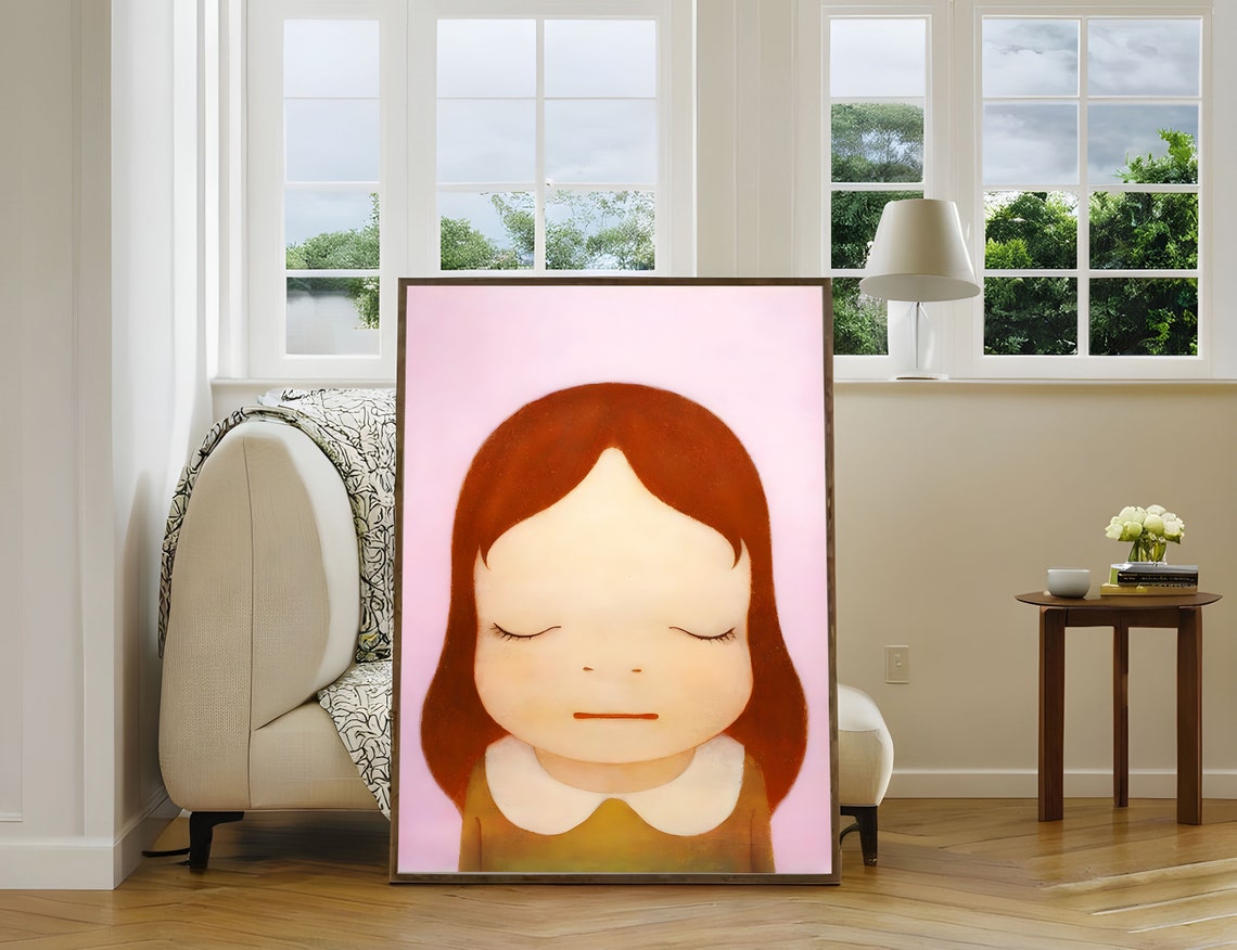 Yoshitomo Nara Cosmic Girl Eyes Closed 2008 Serene Portrait Poster - Image 3