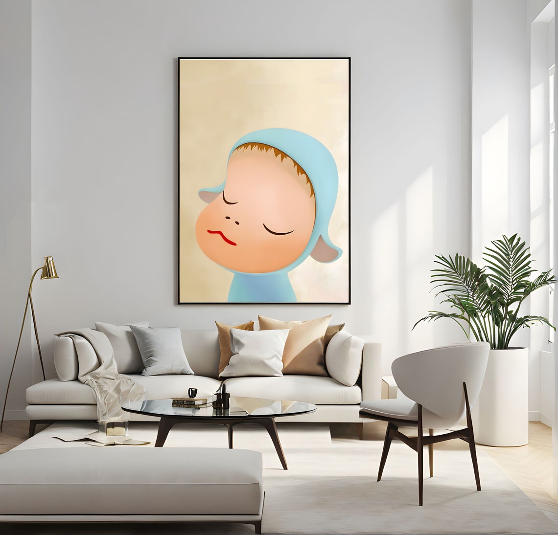 Yoshitomo Nara Dreamy Child In Baby Blue Sleeping Portrait Poster - Image 5