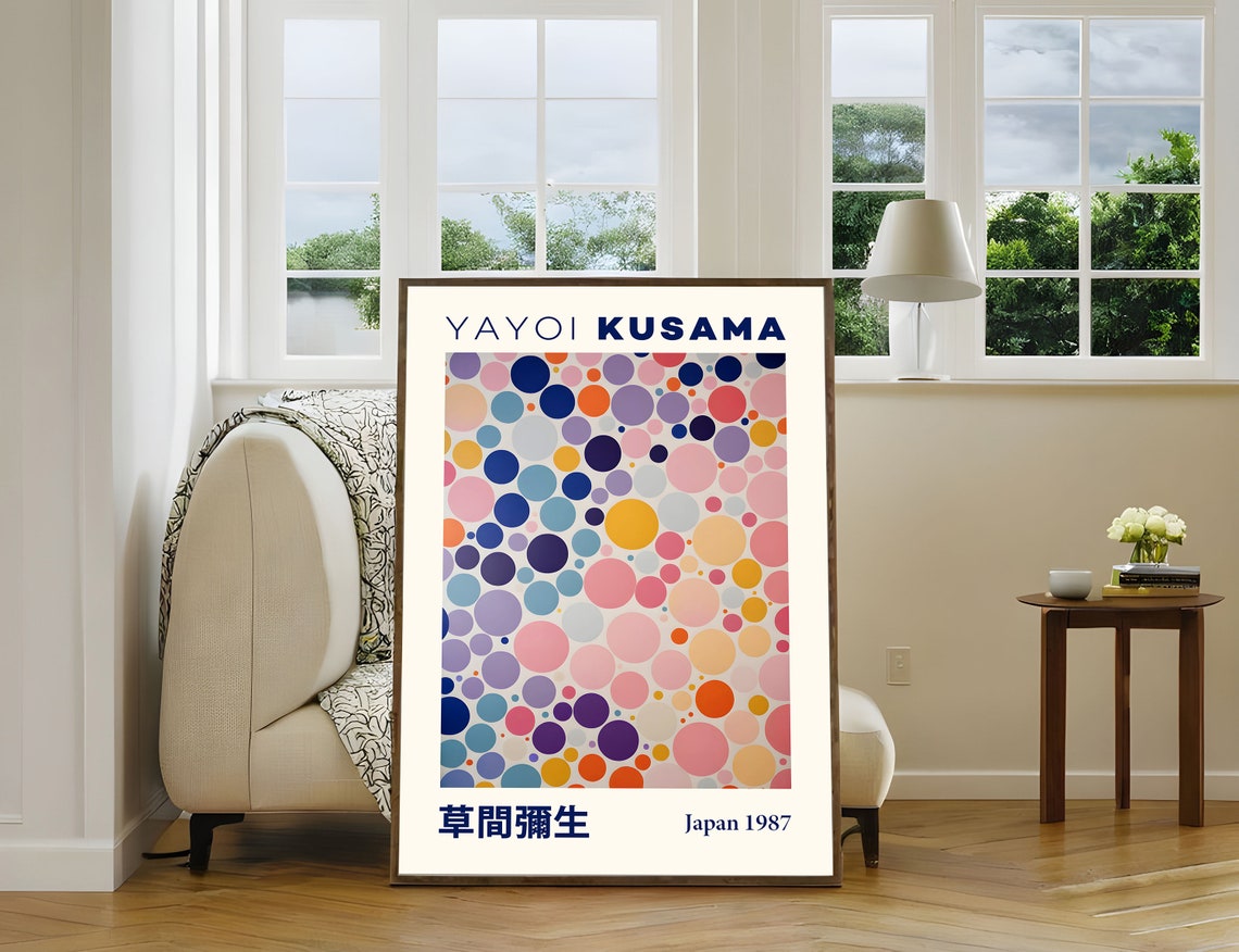 Yayoi Kusama Colorful Bubble Dot Pattern Japan 1987 Abstract Poster - Image 5