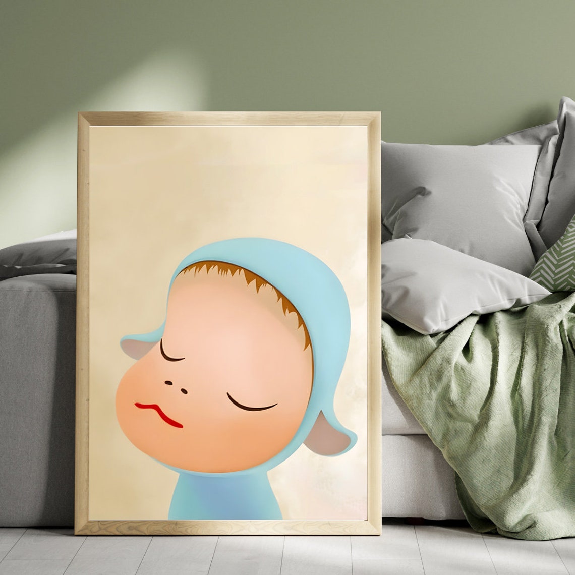 Yoshitomo Nara Dreamy Child In Baby Blue Sleeping Portrait Poster - Image 4