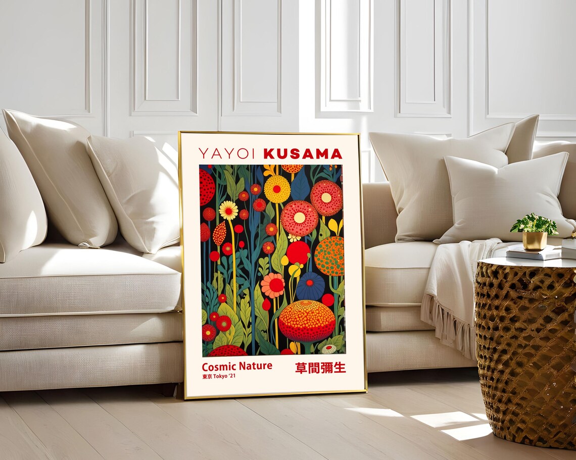Yayoi Kusama Cosmic Nature Tokyo 2021 Floral Garden Art Poster - Image 2