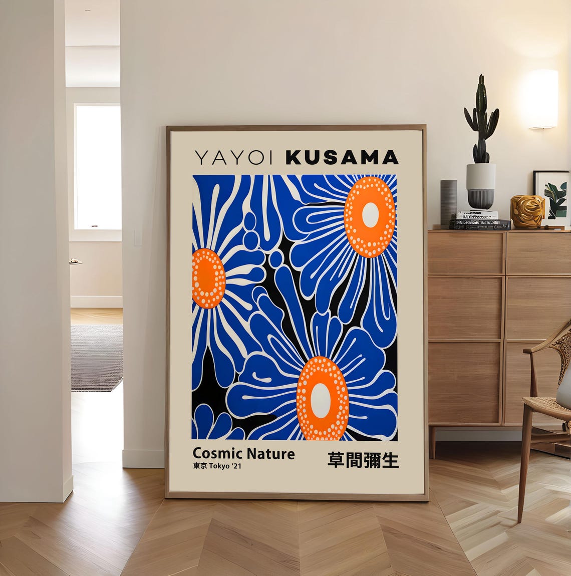 Yayoi Kusama Cosmic Nature Bold Blue Floral Abstract 21 Poster - Image 5