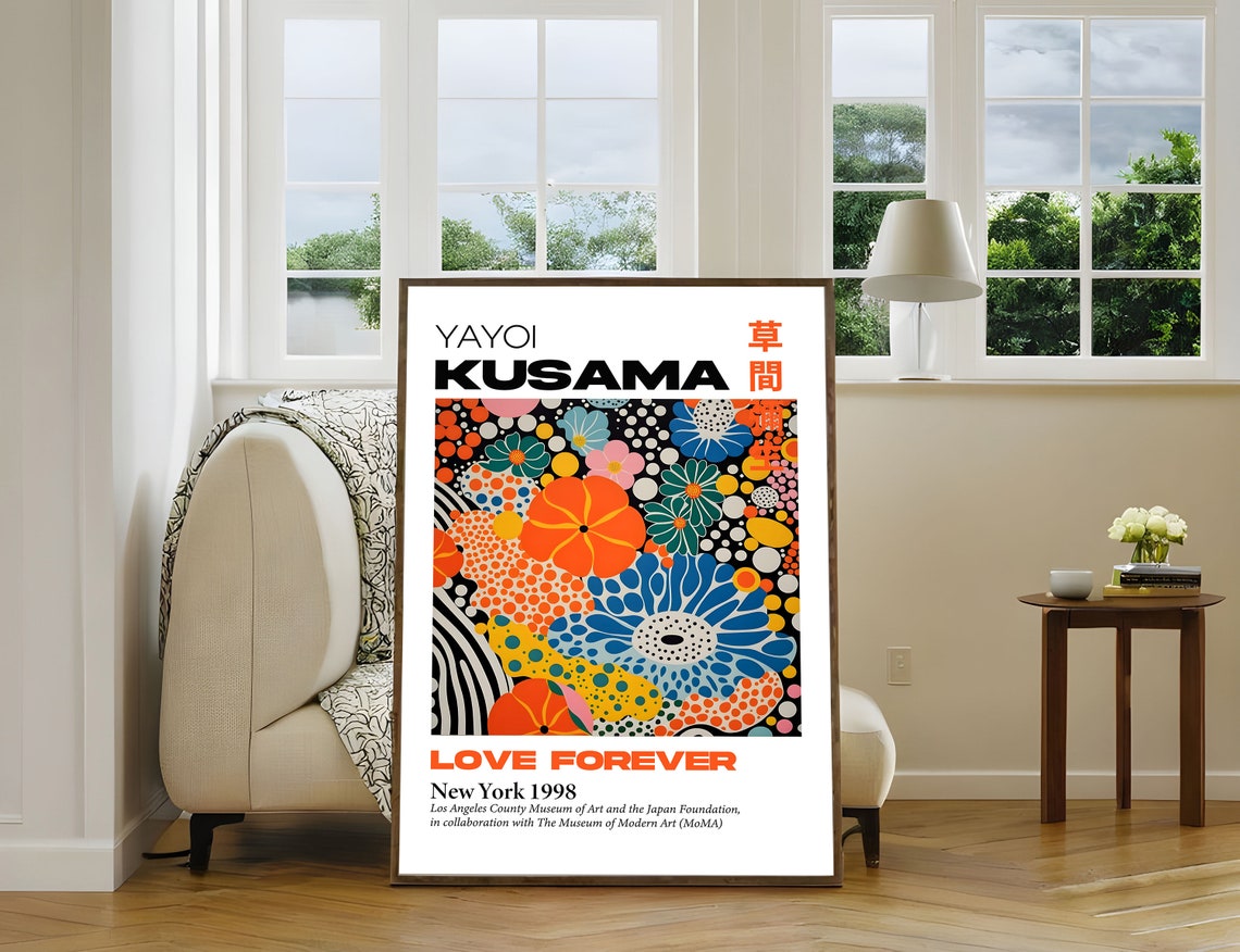 Yayoi Kusama Love Forever New York 1998 Psychedelic Floral Poster - Image 4