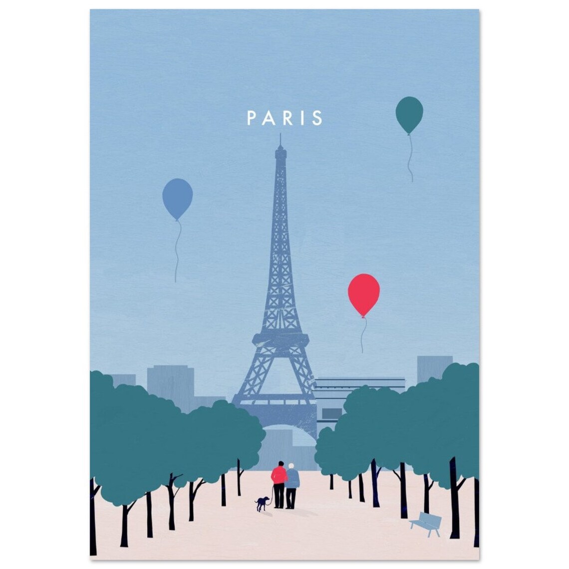 Paris Poster, Minimalist Eiffel Tower Travel Poster - Image 2