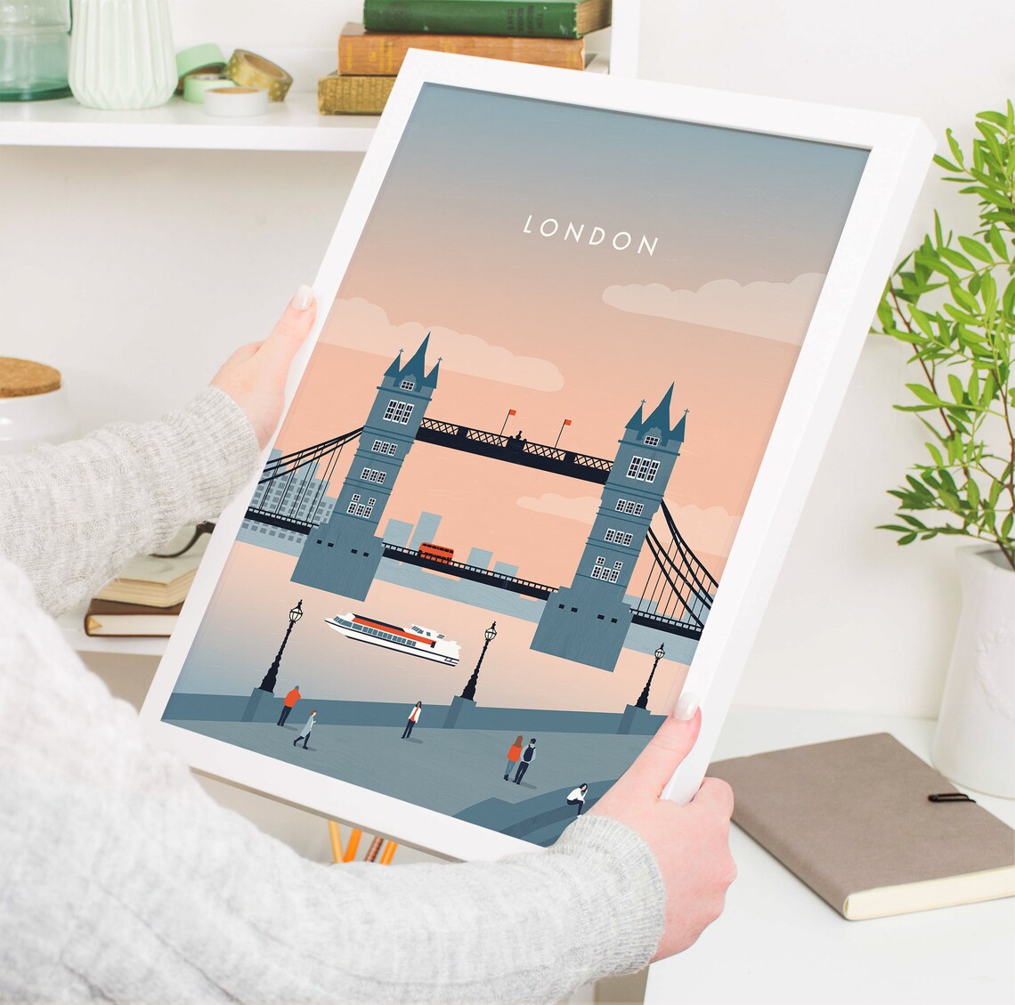 London Poster, Tower Bridge England Travel Poster - Image 4