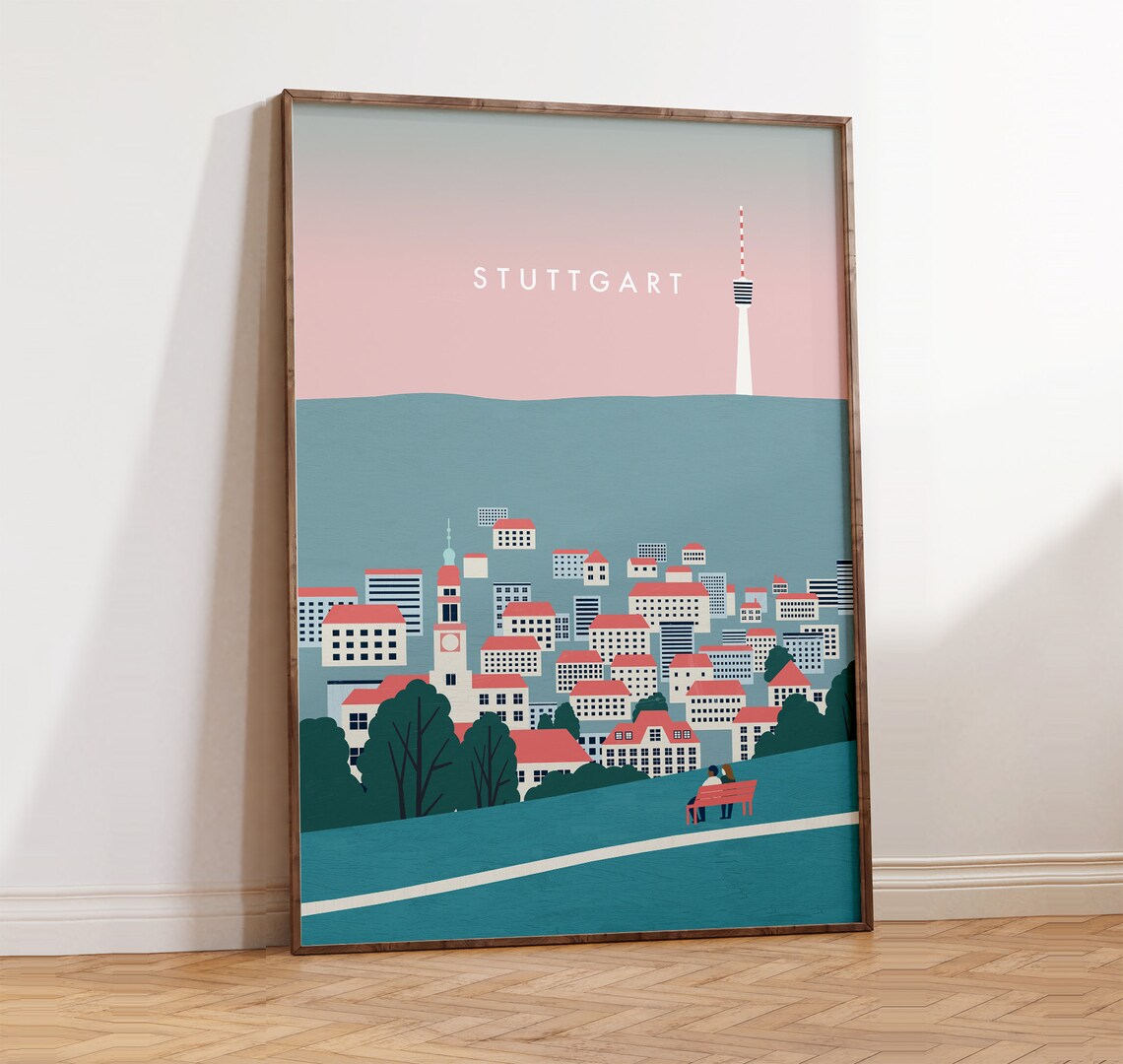 Stuttgart City Poster, Germany Travel Poster
