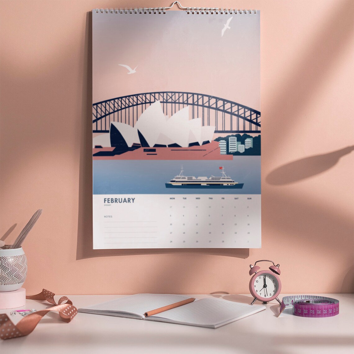2025 Cities of the World Copenhagen Art Print Spiral Calendar - Image 4