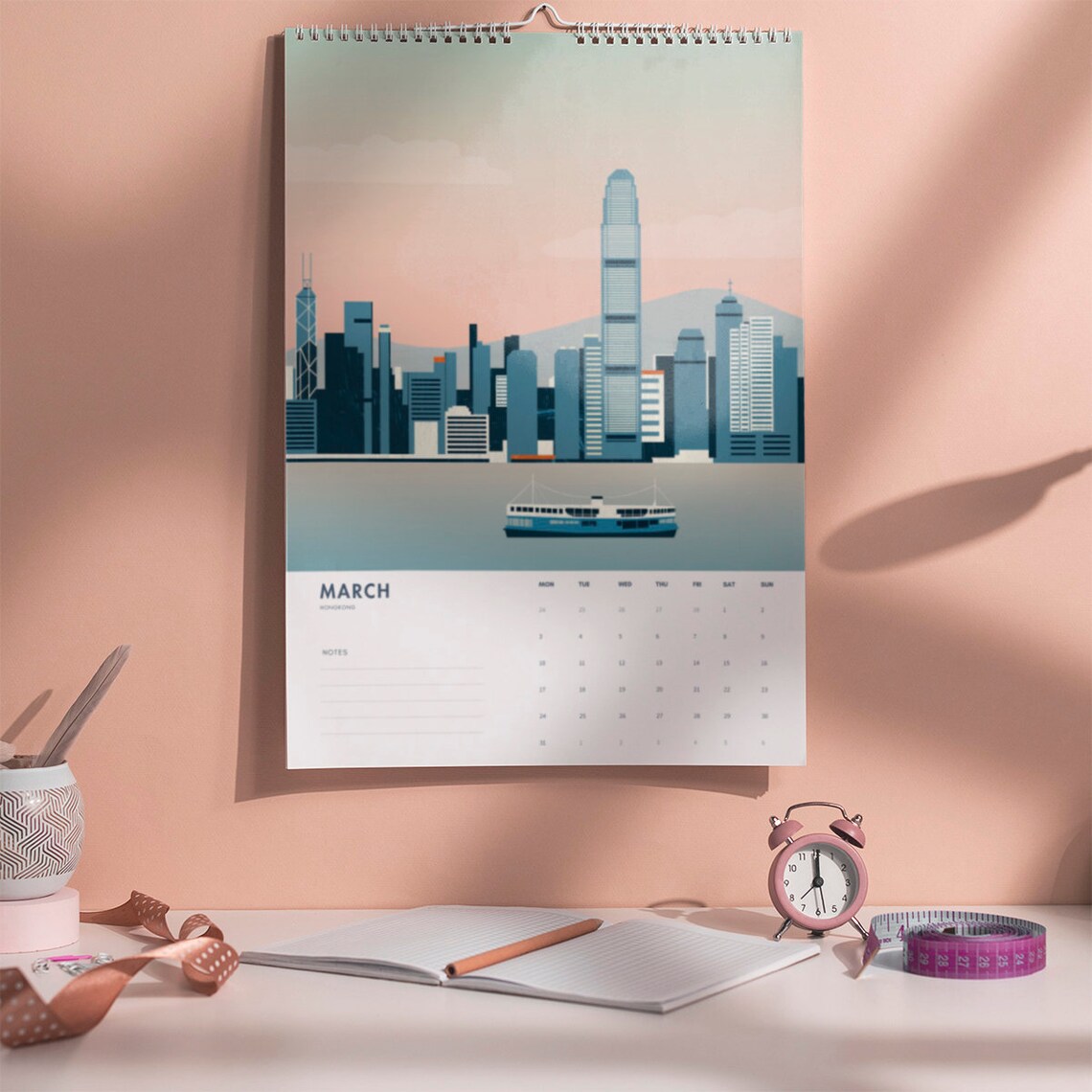 2025 Cities of the World Copenhagen Art Print Spiral Calendar - Image 3