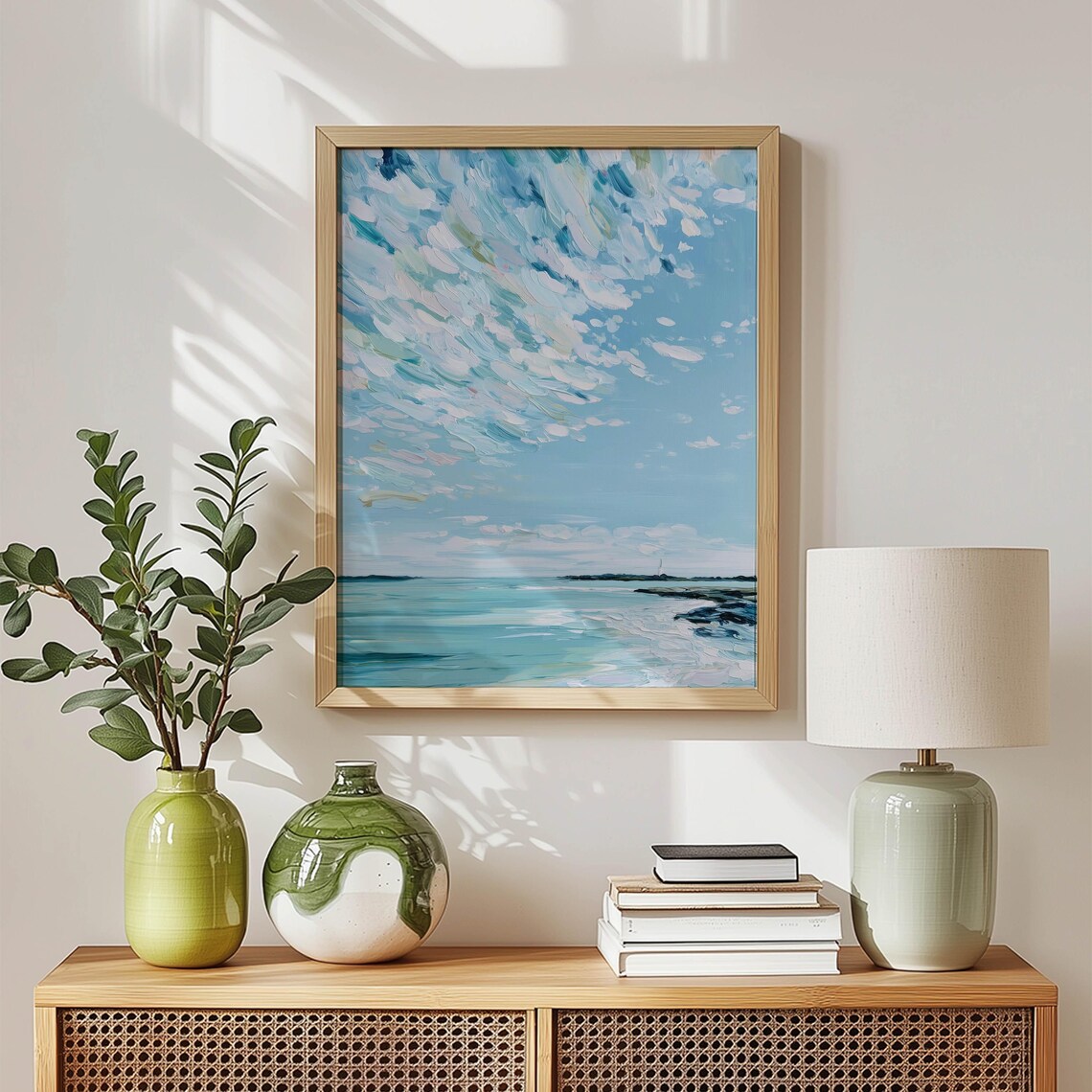 Coastal Seascape Art Print, Impressionist Ocean