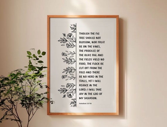 Habakkuk 3 Floral Bible Verse, Women Of Faith Art Print