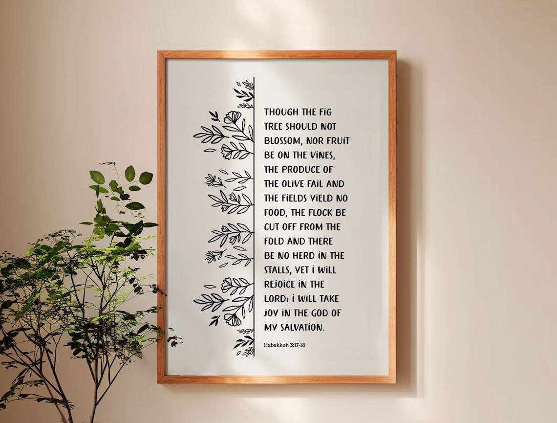 Habakkuk 3 Floral Bible Verse, Women Of Faith Art Print