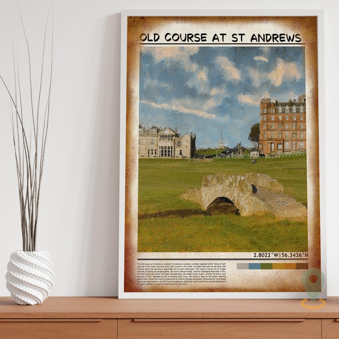Old Course St Andrews Swilcan Bridge Scotland Golf Poster Art - Image 3
