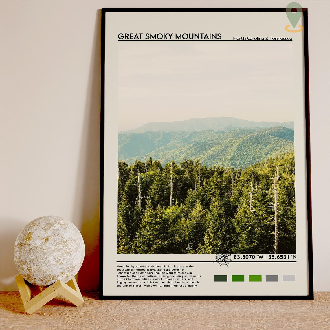 Great Smoky Mountains National Park Misty Forest Coordinate Poster - Image 3