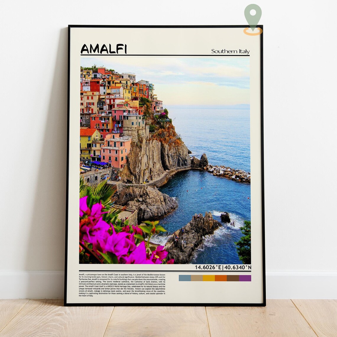 Amalfi Italy Colorful Cliffside Village Sea View Travel Poster - Image 2