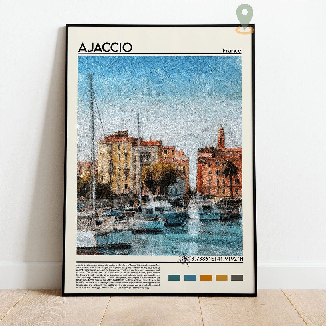 Ajaccio France Harbor Sailboats Photo Mediterranean Travel Wall Art - Image 2