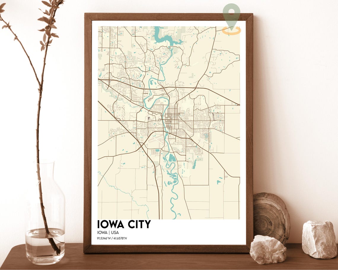 Iowa City Map Iowa City Map Print Iowa City Wall Art Iowa City Travel Poster Iowa City Poster Iowa City Photo Iowa City City Map