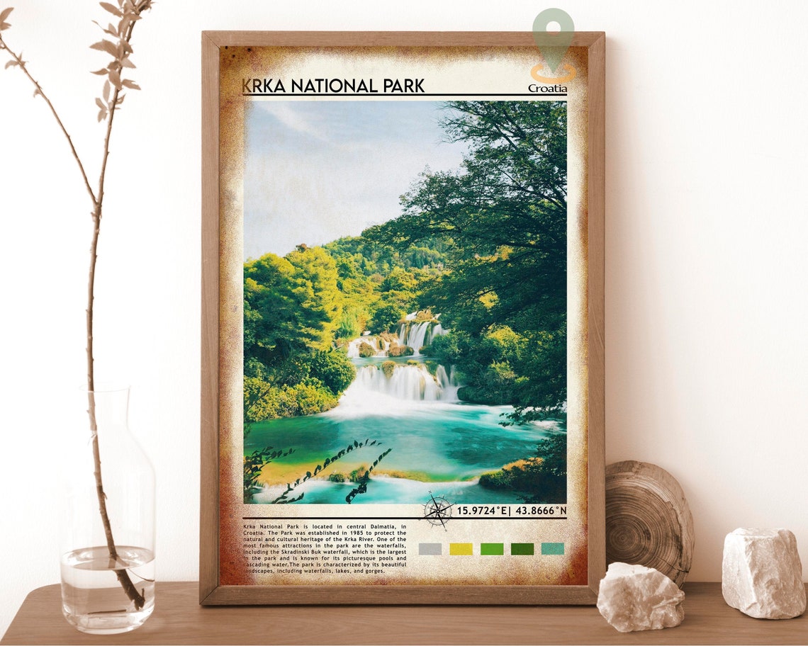 Krka National Park Poster Croatia Travel Print Skradinski Buk Waterfall Nature Art Dalmatia Krka National Park Print Croatia Travel - Image 6