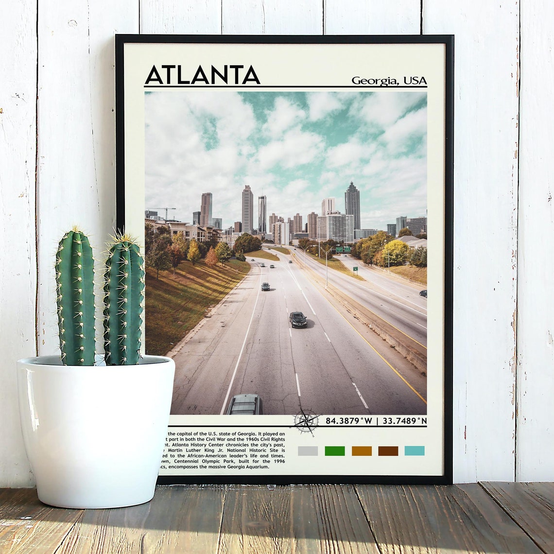 Atlanta Print Atlanta Art Atlanta Poster Atlanta Photo Atlanta Poster Print Atlanta Painting Georgia Travel Poster Atlanta Wall Art - Image 4