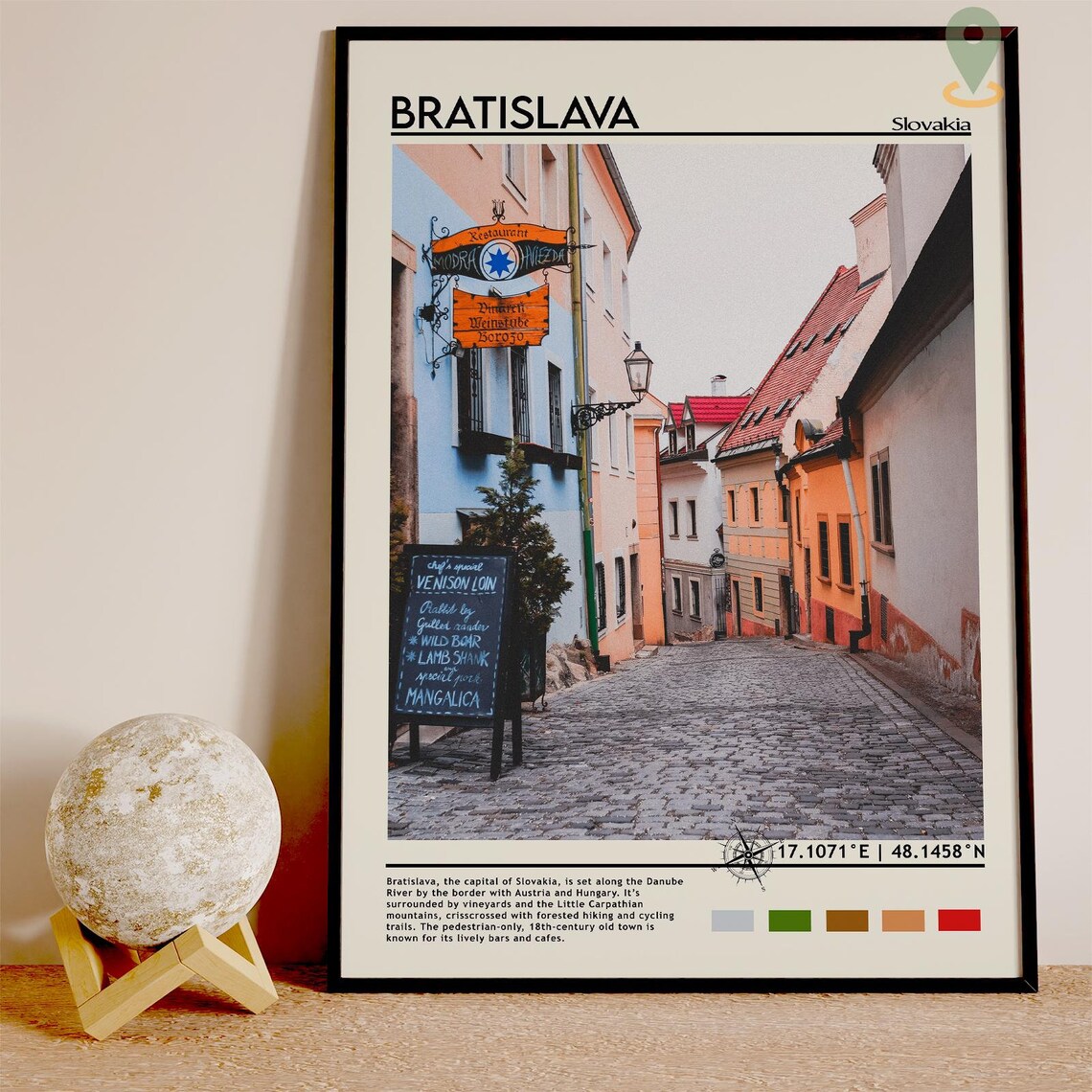 Bratislava Slovakia Old Town Cobblestone Street Travel Poster - Image 3