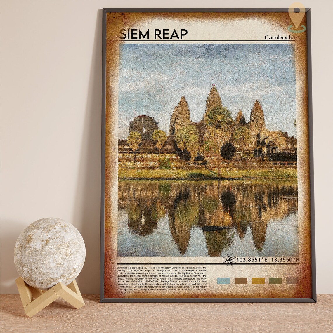 Siem Reap Print Siem Reap Poster Siem Reap Wall Art Siem Reap Travel Print Siem Reap Art Print Siem Reap Artwork Cambodia Travel Print - Image 4