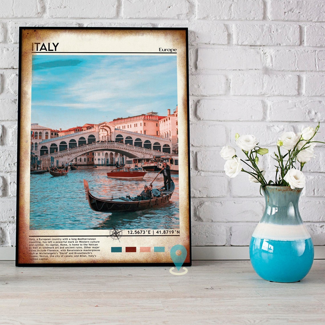 Italy Print Vintage Poster Italy Art Italy Poster Italy Photo Italy Poster Print Italy Wall Art Rome Poster Travel Gift Rome Art - Image 3