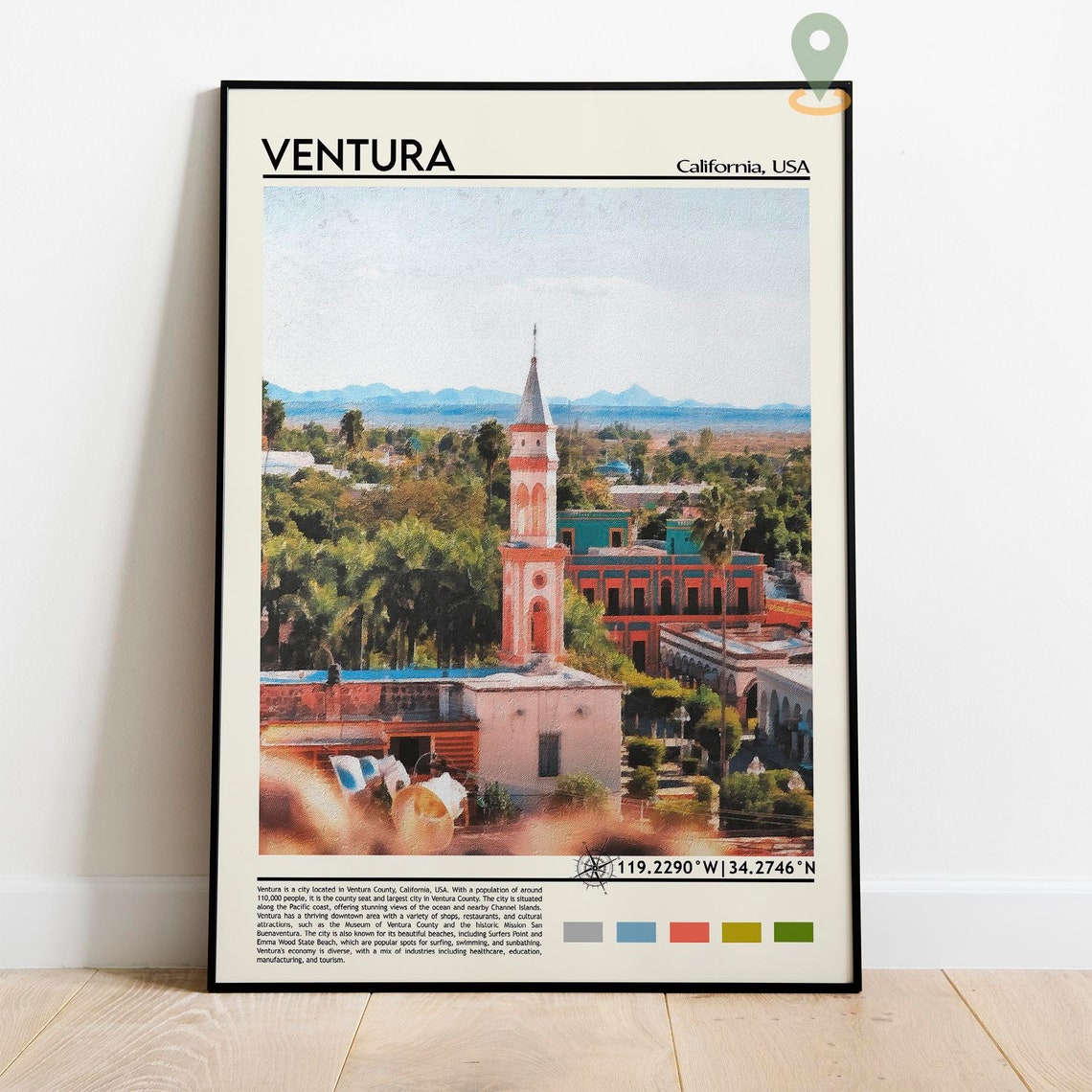 Ventura Print Ventura Poster Ventura Wall Art Ventura Travel Ventura Art Print Ventura Artwork Ventura Photo Ventura California Print - Image 2