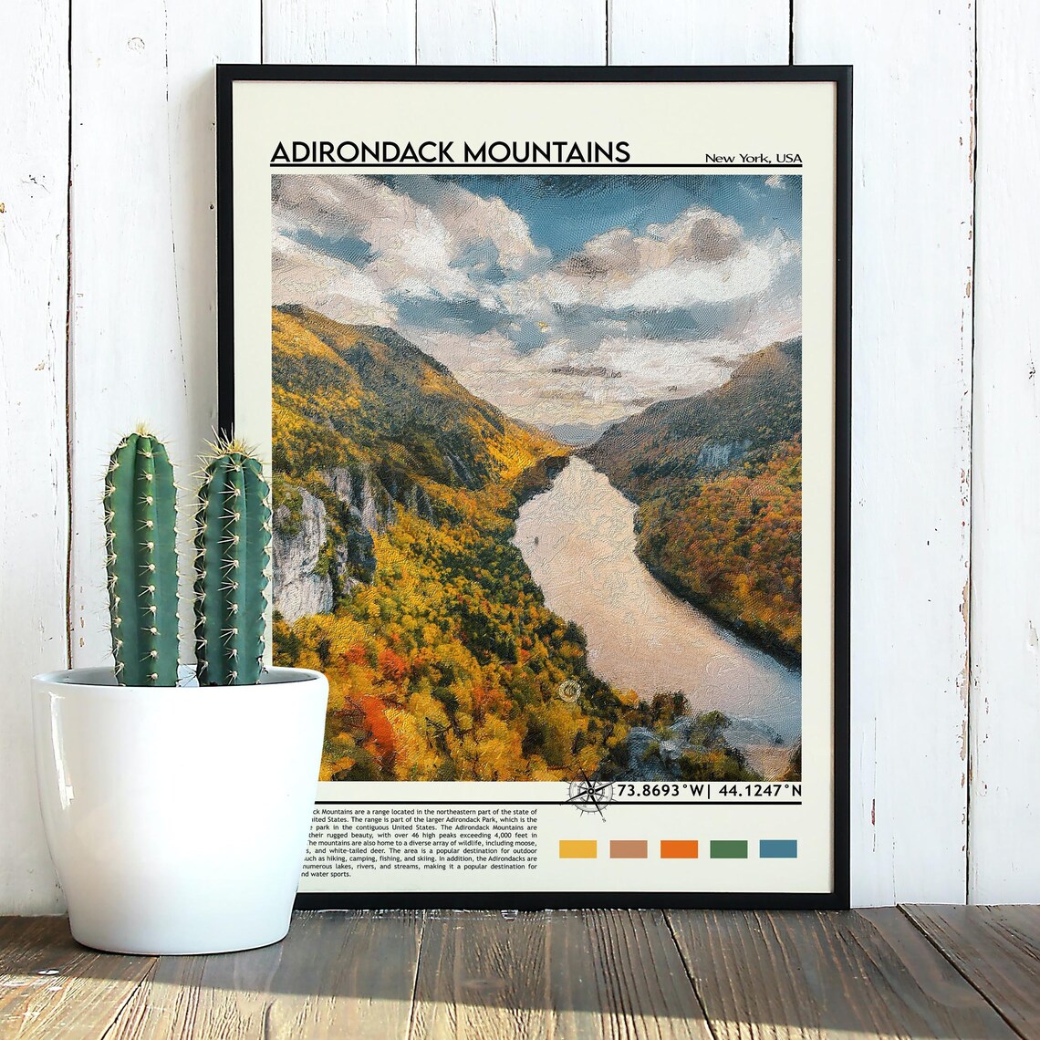 Adirondack Mountains Fall Foliage Valley New York Travel Poster - Image 5