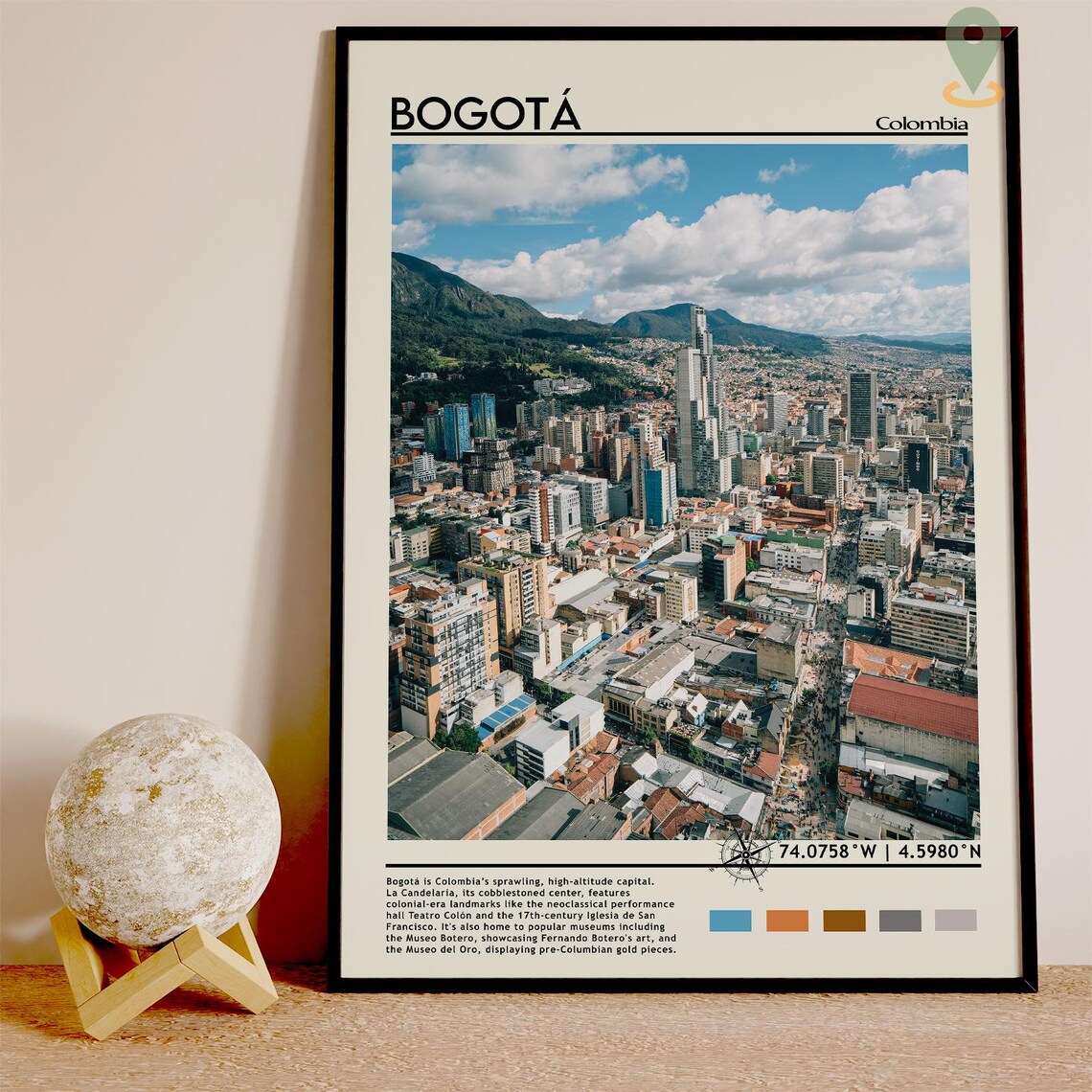 Bogota Colombia Andes Mountain City Aerial Travel Photo Poster - Image 4