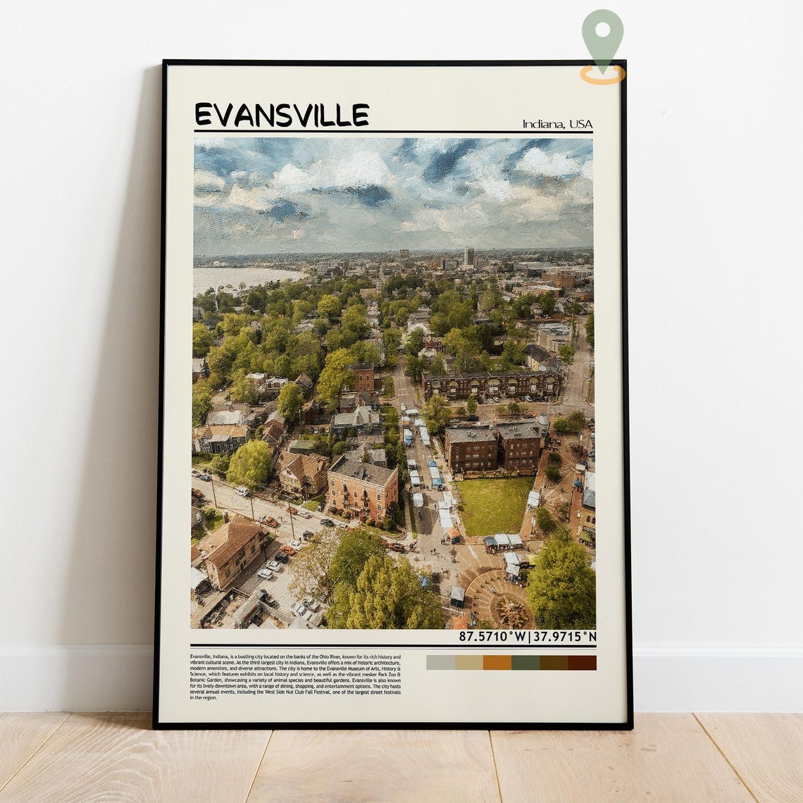 Evansville Print Evansville Wall Art Evansville Poster Evansville Photo Evansville Poster Print Evansville City Evansville Indiana - Image 4