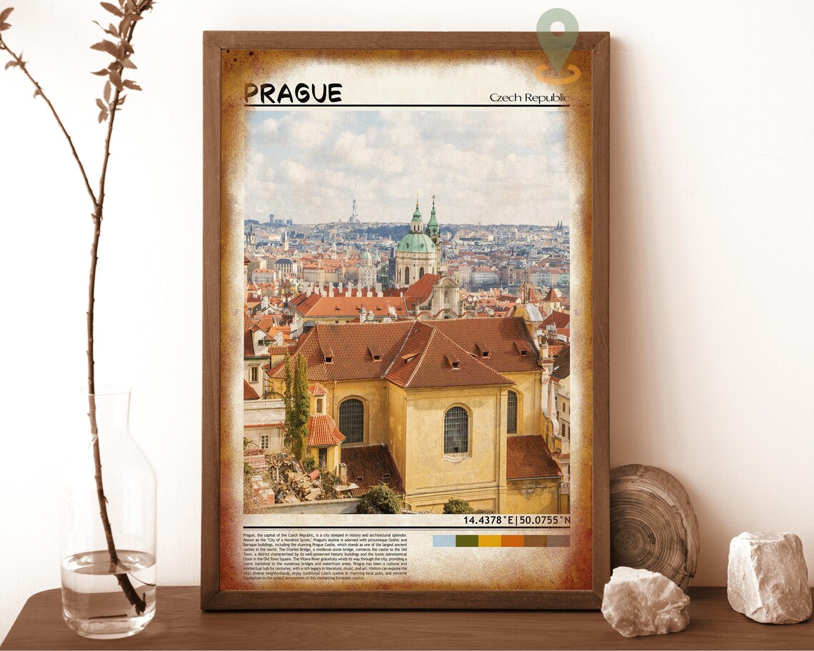 Prague Czech Republic Old Town Red Rooftops Baroque Spires Poster - Image 6