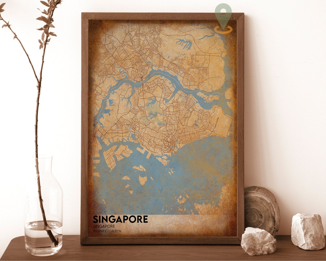 Singapore Map Singapore Map Print Singapore City Map Singapore Wall Art Singapore Travel Poster Singapore Poster Singapore Photo
