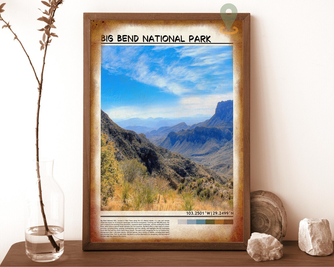 Big Bend National Park Texas Rugged Desert Canyon Travel Poster - Image 6