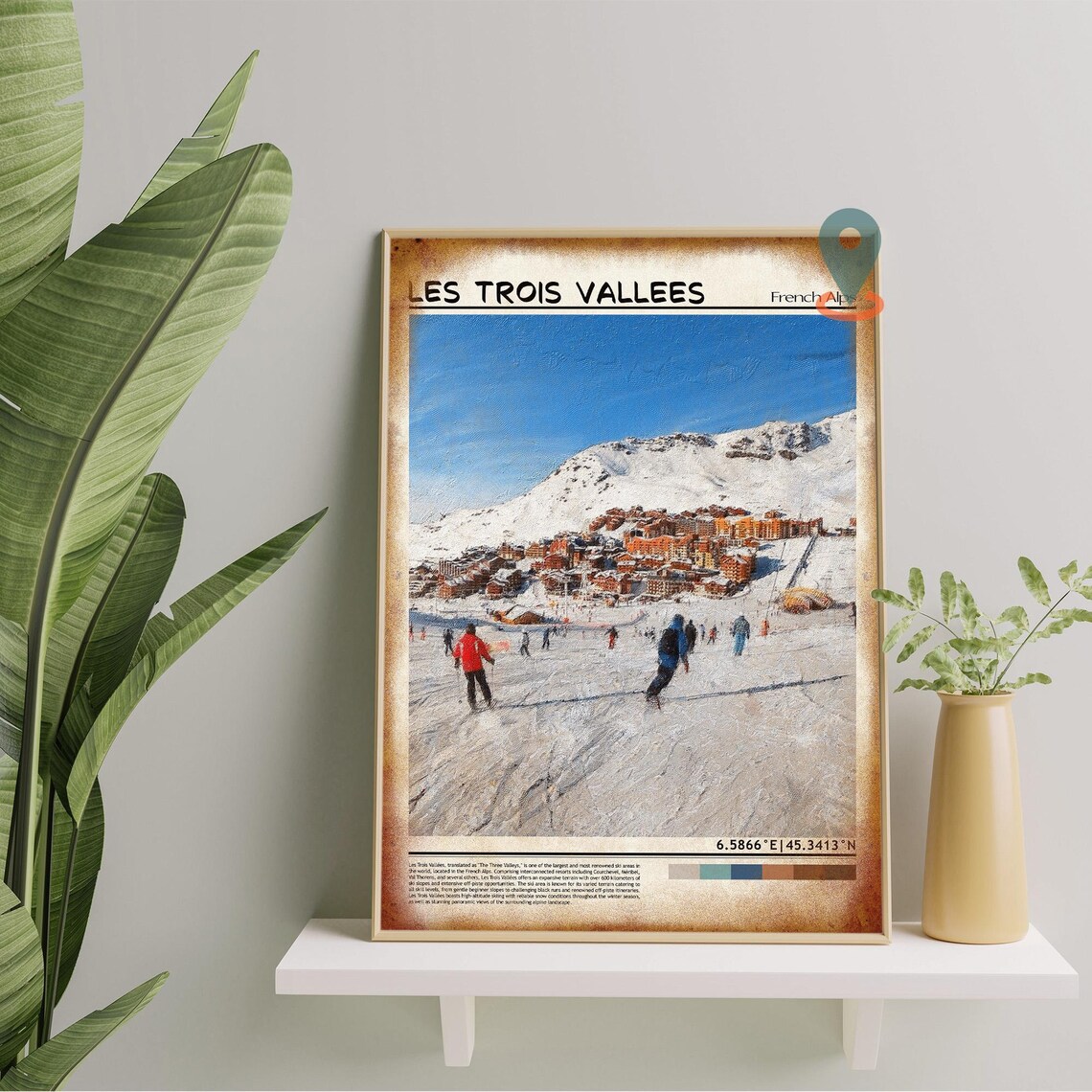 Les Trois Vallees French Alps Ski Village Bustling Slopes Poster - Image 5
