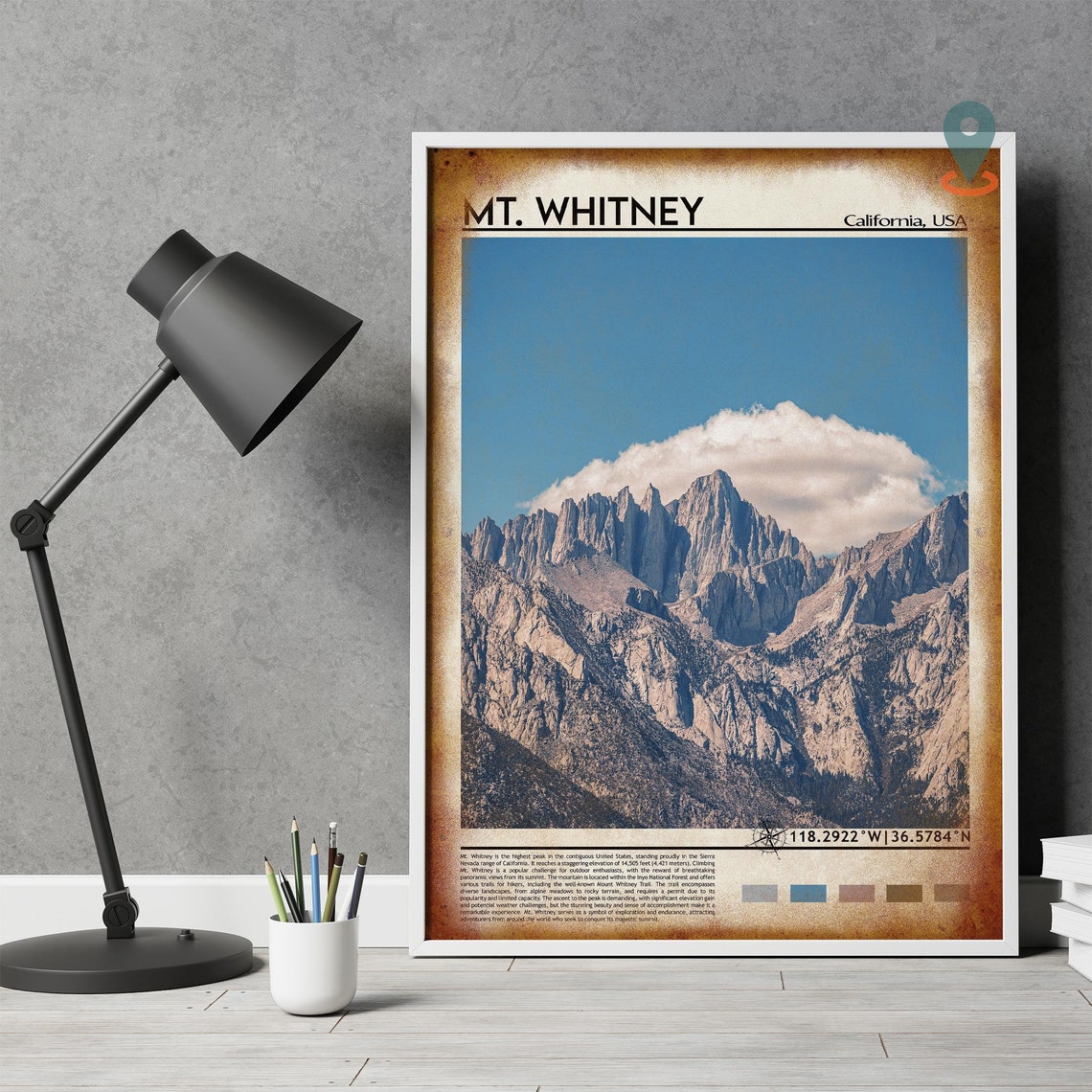 Mount Whitney California USA Highest Peak Mountain Landscape Poster - Image 4