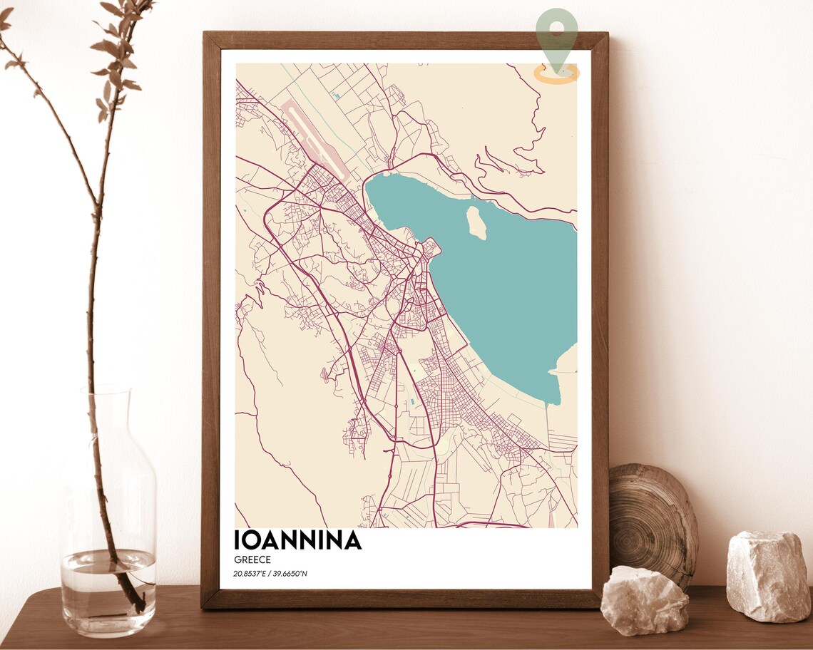 Ioannina Map Ioannina Map Print Ioannina Wall Art Ioannina Travel Poster Ioannina Poster Ioannina Photo Ioannina Greece Poster - Image 2