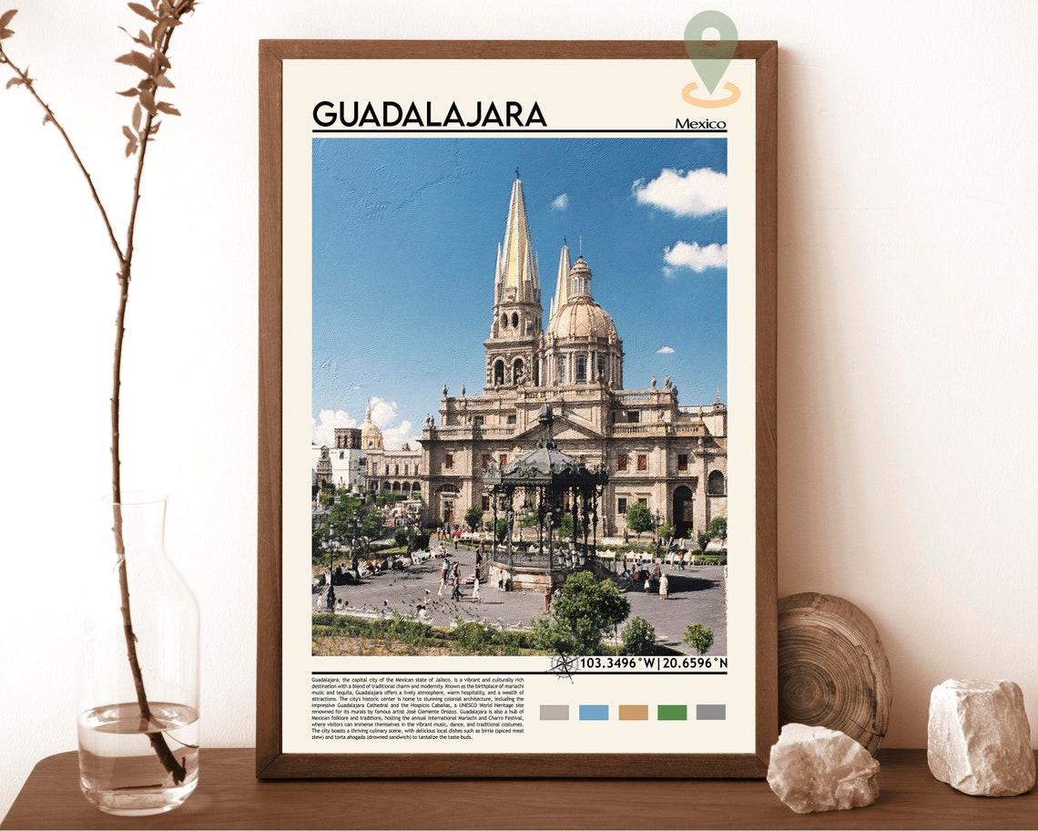 Guadalajara Travel Poster Guadalajara Wall Art Guadalajara Poster Print Guadalajara Photo Guadalajara Decor Mexico Guadalajara City