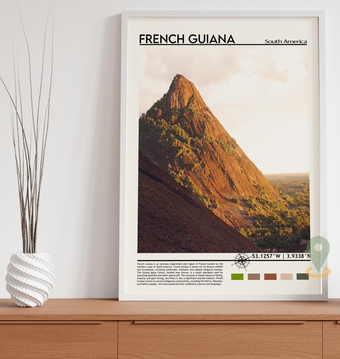 French Guiana Print French Guiana Art French Guiana Poster French Guiana Photo French Guiana Poster Print Cayenne Travel Poster - Image 2