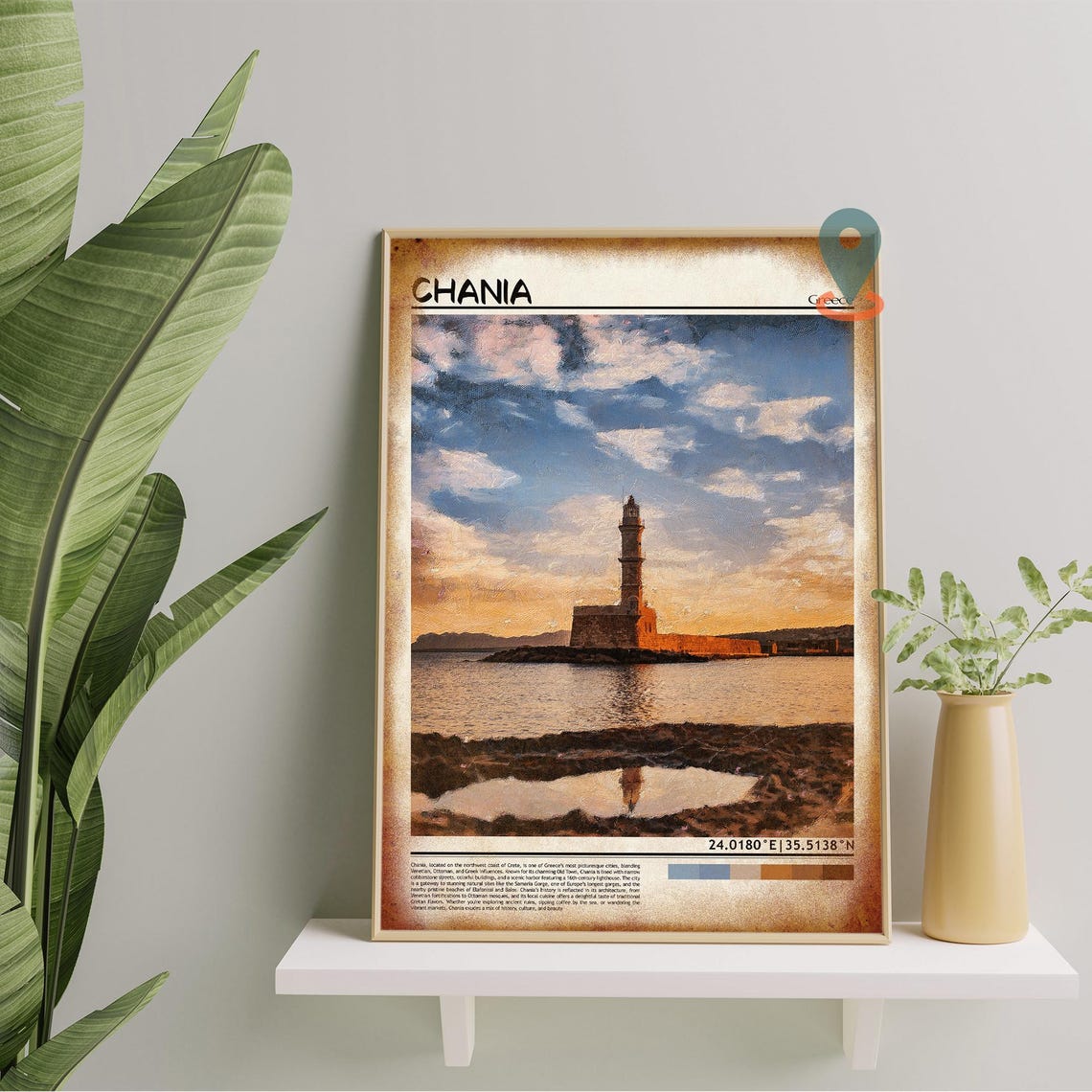 Chania Print Chania Wall Art Chania Poster Chania Photo Chania Poster Print Chania Travel Poster Chania Greece Crete Poster - Image 3