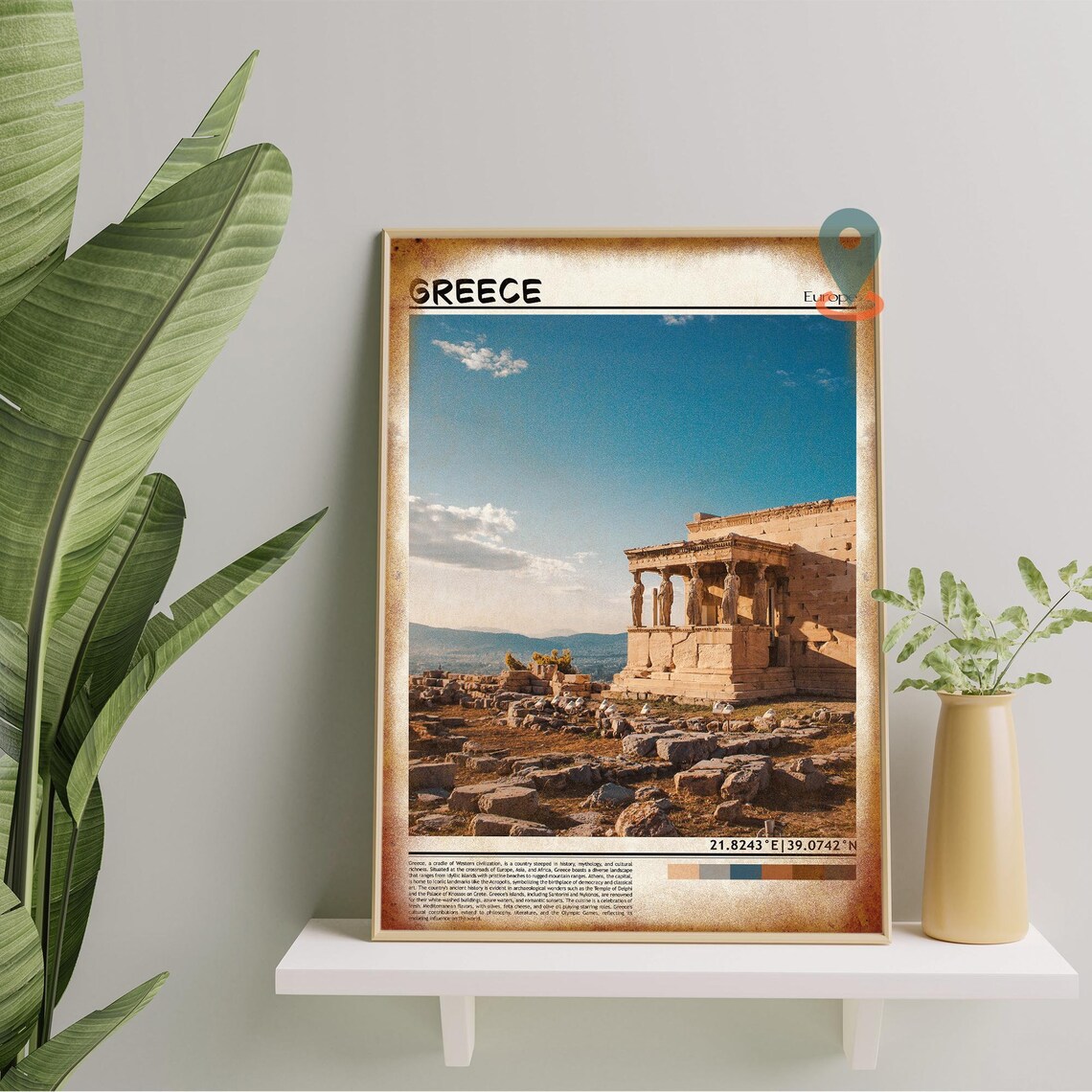Greece Athens Acropolis Erechtheion Ancient Ruins Travel Poster - Image 3