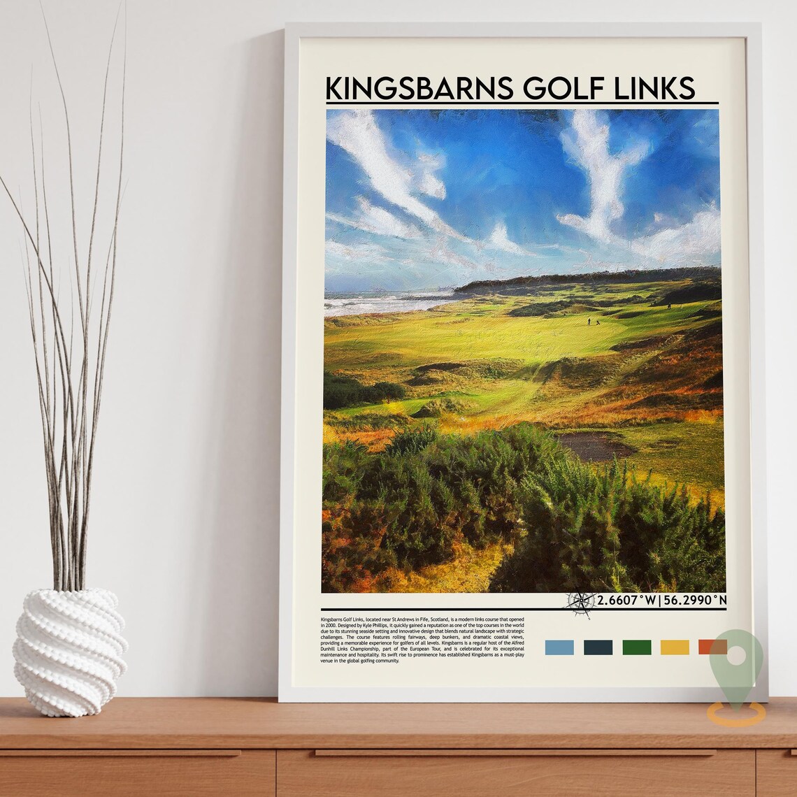 Kingsbarns Golf Links Scotland Coastal Course Fairway Travel Print - Image 3