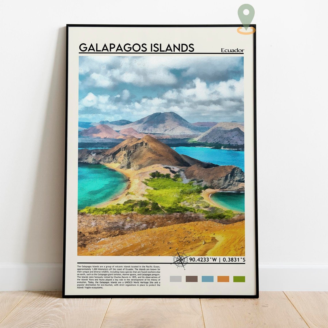 Galapagos Islands Ecuador Turquoise Bays Volcanic Hills Poster - Image 3