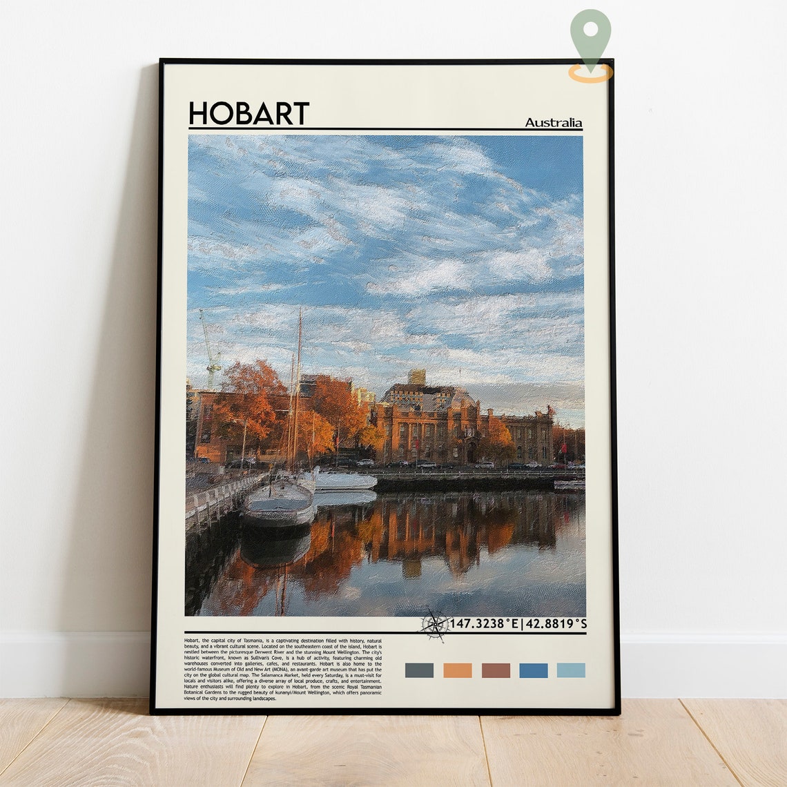 Hobart Print Hobart Poster Hobart Wall Art Hobart Travel Hobart Art Print Hobart Artwork Hobart Photo Hobart Australia Print - Image 2
