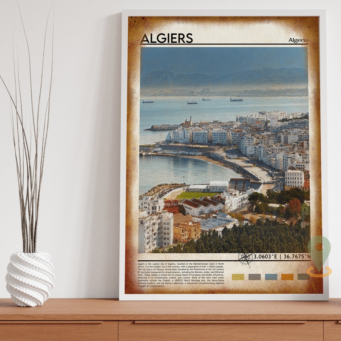 Algiers Algeria White City Bay Coastline Aerial Mediterranean Poster - Image 4