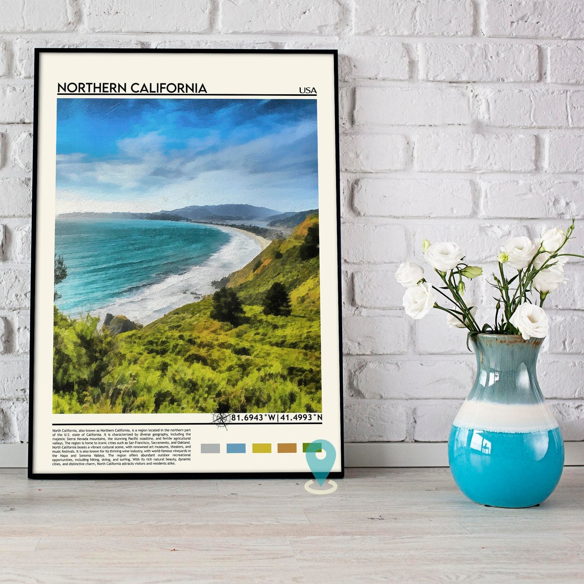 Northern California Print Northern California Wall Art Northern California Poster Northern California Photo Usa - Image 5