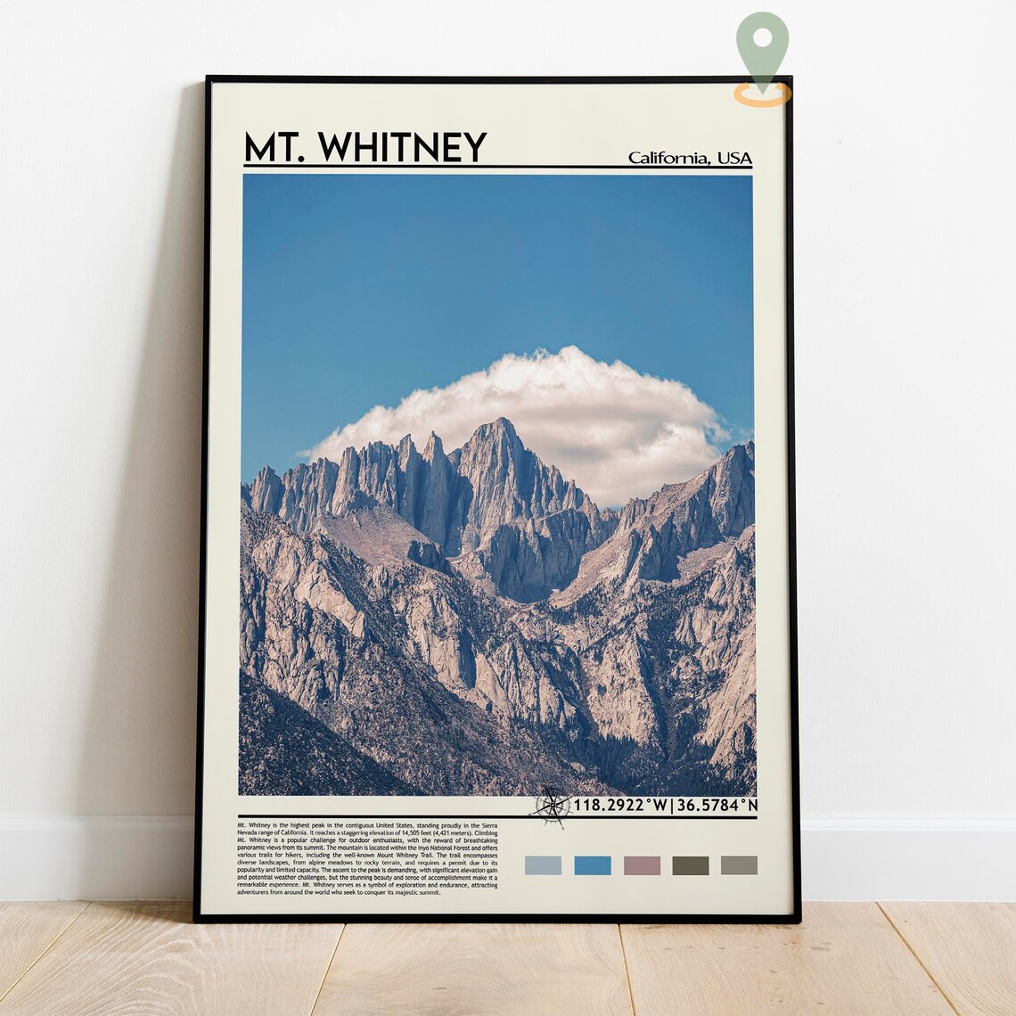Mount Whitney California USA Highest Peak Mountain Landscape Poster - Image 2