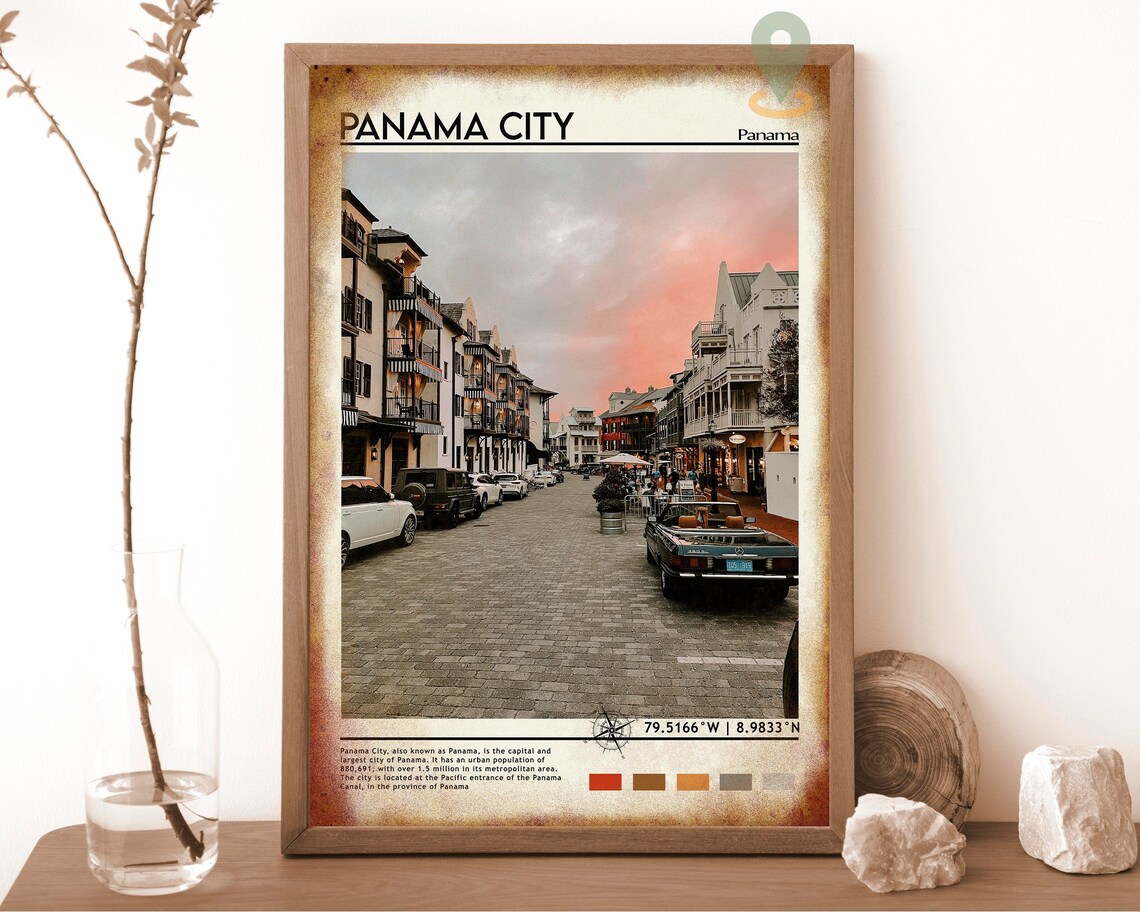 Panama City Panama Casco Viejo Cobblestone Street Sunset Poster - Image 6