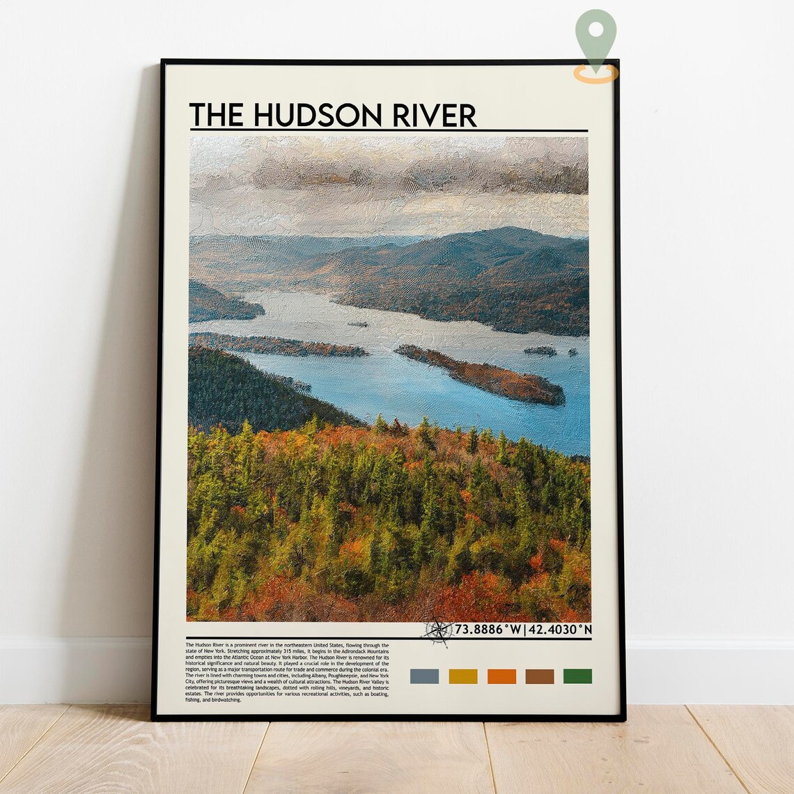 Hudson River New York Autumn Hills Scenic Landscape Travel Poster - Image 3