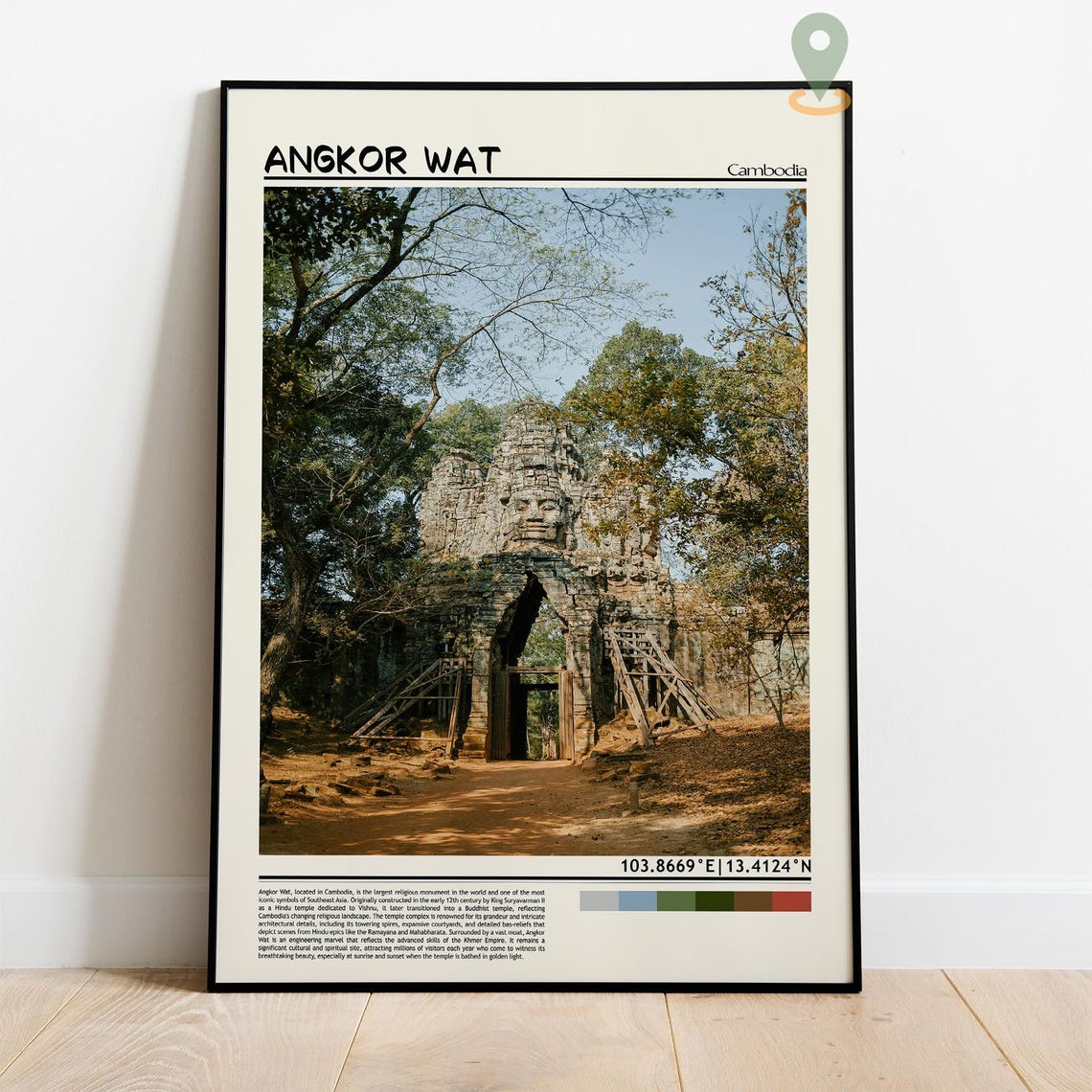 Angkor Wat Cambodia Jungle Stone Temple Gate Vintage Travel Poster - Image 4